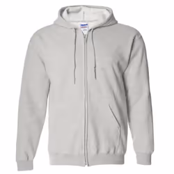 Gildan Heavy Blend Unisex Adult Full Zip Hooded Sweatshirt Top - S, White