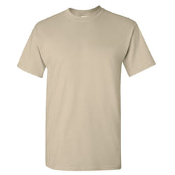 Gildan Mens Ultra Cotton Short Sleeve T-Shirt - L, Sand