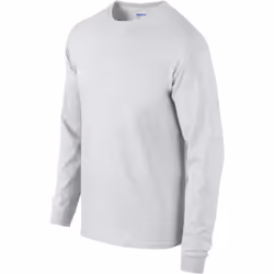 Gildan Mens Plain Crew Neck Ultra Cotton Long Sleeve T-Shirt - 2XL, Ash Grey