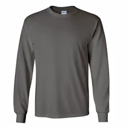 Gildan Mens Plain Crew Neck Ultra Cotton Long Sleeve T-Shirt - M, Charcoal