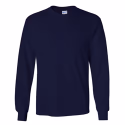 Gildan Mens Plain Crew Neck Ultra Cotton Long Sleeve T-Shirt - L, Navy