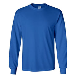 Gildan Mens Plain Crew Neck Ultra Cotton Long Sleeve T-Shirt - S, Royal