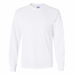 Gildan Mens Plain Crew Neck Ultra Cotton Long Sleeve T-Shirt - XL, White