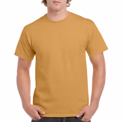 Gildan Mens Heavy Cotton Short Sleeve T-Shirt - L, Old Gold