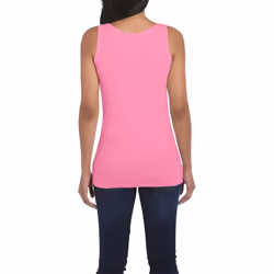 Gildan Ladies Soft Style Tank Top Vest - M, Azalea