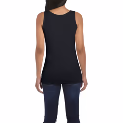 Gildan Ladies Soft Style Tank Top Vest - XL, Black