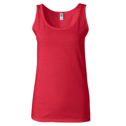 Gildan Ladies Soft Style Tank Top Vest - M, Cherry Red