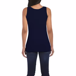 Gildan Ladies Soft Style Tank Top Vest - XL, Navy