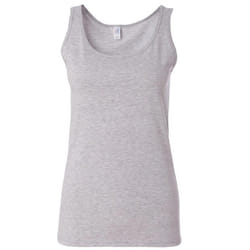 ) Gildan Ladies Soft Style Tank Top Vest - M, Sport Grey (RS