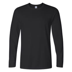 Gildan Mens Soft Style Long Sleeve T-Shirt - M, Black