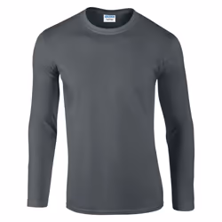 Gildan Mens Soft Style Long Sleeve T-Shirt - 2XL, Charcoal