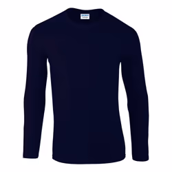 Gildan Mens Soft Style Long Sleeve T-Shirt - S, Navy