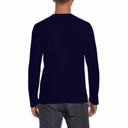 Gildan Mens Soft Style Long Sleeve T-Shirt - S, Navy