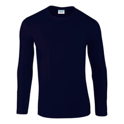Gildan Mens Soft Style Long Sleeve T-Shirt - 2XL, Navy