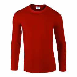 Gildan Mens Soft Style Long Sleeve T-Shirt - M, Red