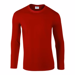 Gildan Mens Soft Style Long Sleeve T-Shirt - XL, Red