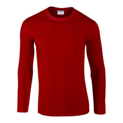 Gildan Mens Soft Style Long Sleeve T-Shirt - 2XL, Red
