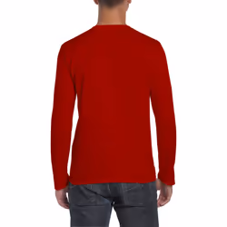 Gildan Mens Soft Style Long Sleeve T-Shirt - 2XL, Red