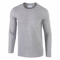 ) Gildan Mens Soft Style Long Sleeve T-Shirt - XL, Sport Grey (RS