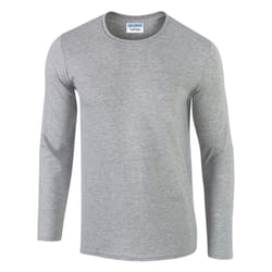 ) Gildan Mens Soft Style Long Sleeve T-Shirt - 2XL, Sport Grey (RS