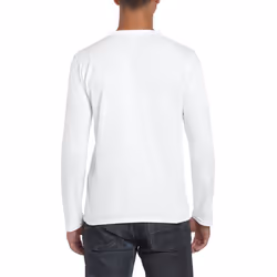 Gildan Mens Soft Style Long Sleeve T-Shirt - S, White
