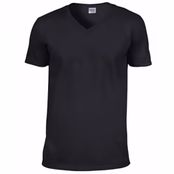 Gildan Mens Soft Style V-Neck Short Sleeve T-Shirt - M, Black
