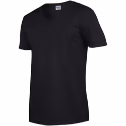 Gildan Mens Soft Style V-Neck Short Sleeve T-Shirt - M, Black