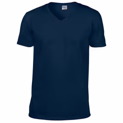 Gildan Mens Soft Style V-Neck Short Sleeve T-Shirt - L, Navy