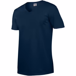 Gildan Mens Soft Style V-Neck Short Sleeve T-Shirt - L, Navy