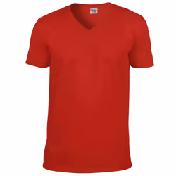 Gildan Mens Soft Style V-Neck Short Sleeve T-Shirt - 2XL, Red
