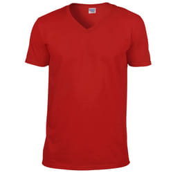 Gildan Mens Soft Style V-Neck Short Sleeve T-Shirt - 2XL, Red
