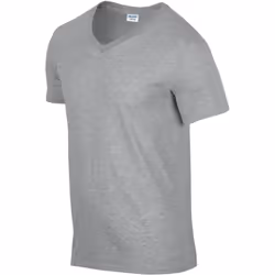 ) Gildan Mens Soft Style V-Neck Short Sleeve T-Shirt - M, Sport Grey (RS