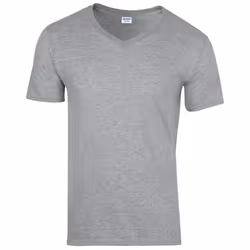 ) Gildan Mens Soft Style V-Neck Short Sleeve T-Shirt - XL, Sport Grey (RS