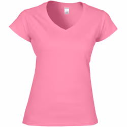 Gildan Ladies Soft Style Short Sleeve V-Neck T-Shirt - L, Azalea