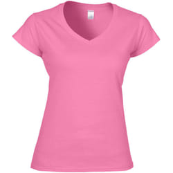 Gildan Ladies Soft Style Short Sleeve V-Neck T-Shirt - XL, Azalea