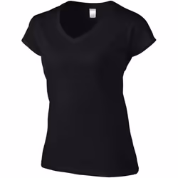 Gildan Ladies Soft Style Short Sleeve V-Neck T-Shirt - M, Black