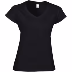 Gildan Ladies Soft Style Short Sleeve V-Neck T-Shirt - 2XL, Black