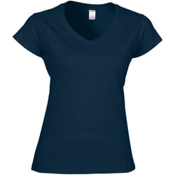 Gildan Ladies Soft Style Short Sleeve V-Neck T-Shirt - S, Navy