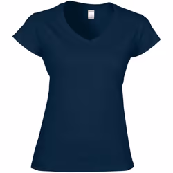 Gildan Ladies Soft Style Short Sleeve V-Neck T-Shirt - XL, Navy