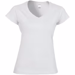 Gildan Ladies Soft Style Short Sleeve V-Neck T-Shirt - M, White