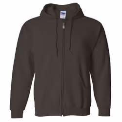 Gildan Heavy Blend Unisex Adult Full Zip Hooded Sweatshirt Top - S, Dark Chocolate