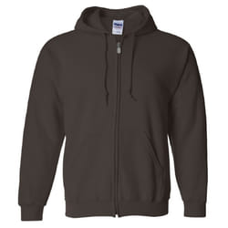 Gildan Heavy Blend Unisex Adult Full Zip Hooded Sweatshirt Top - S, Dark Chocolate