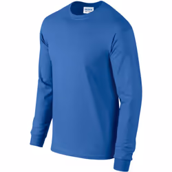 Gildan Mens Plain Crew Neck Ultra Cotton Long Sleeve T-Shirt - M, Royal