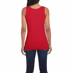 Gildan Ladies Soft Style Tank Top Vest - S, Cherry Red