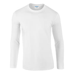 Gildan Mens Soft Style Long Sleeve T-Shirt - XL, White