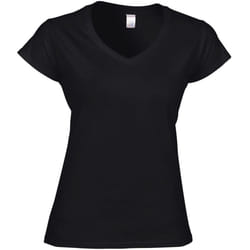 Gildan Ladies Soft Style Short Sleeve V-Neck T-Shirt - L, Black