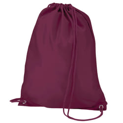 Quadra Gymsac Shoulder Carry Bag - 7 Litres - One Size, Burgundy
