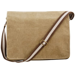 Quadra Vintage Canvas Despatch Bag - 14 Litres - One Size, Sahara