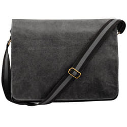 Quadra Vintage Canvas Despatch Bag - 14 Litres - One Size, Vintage Black