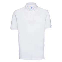 Russell Mens 100% Cotton Short Sleeve Polo Shirt - S, White